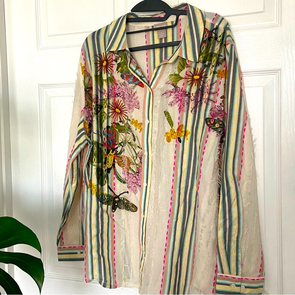 Chico’s blouse with beaded detail